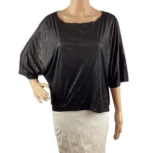 BB Dakota Albert Faux Suede Dolman Sleeve Top Size S Black